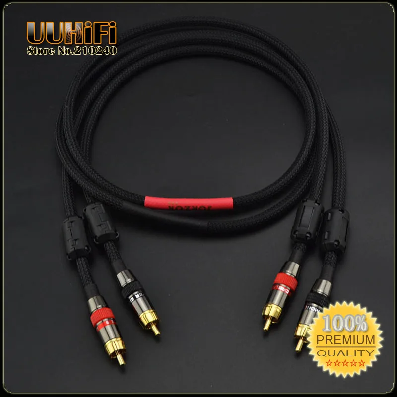 U71 Black 1 пара HiFi RCA кабель цифровой аудио с двойным магнитным кольцом|digital audio cable|hifi