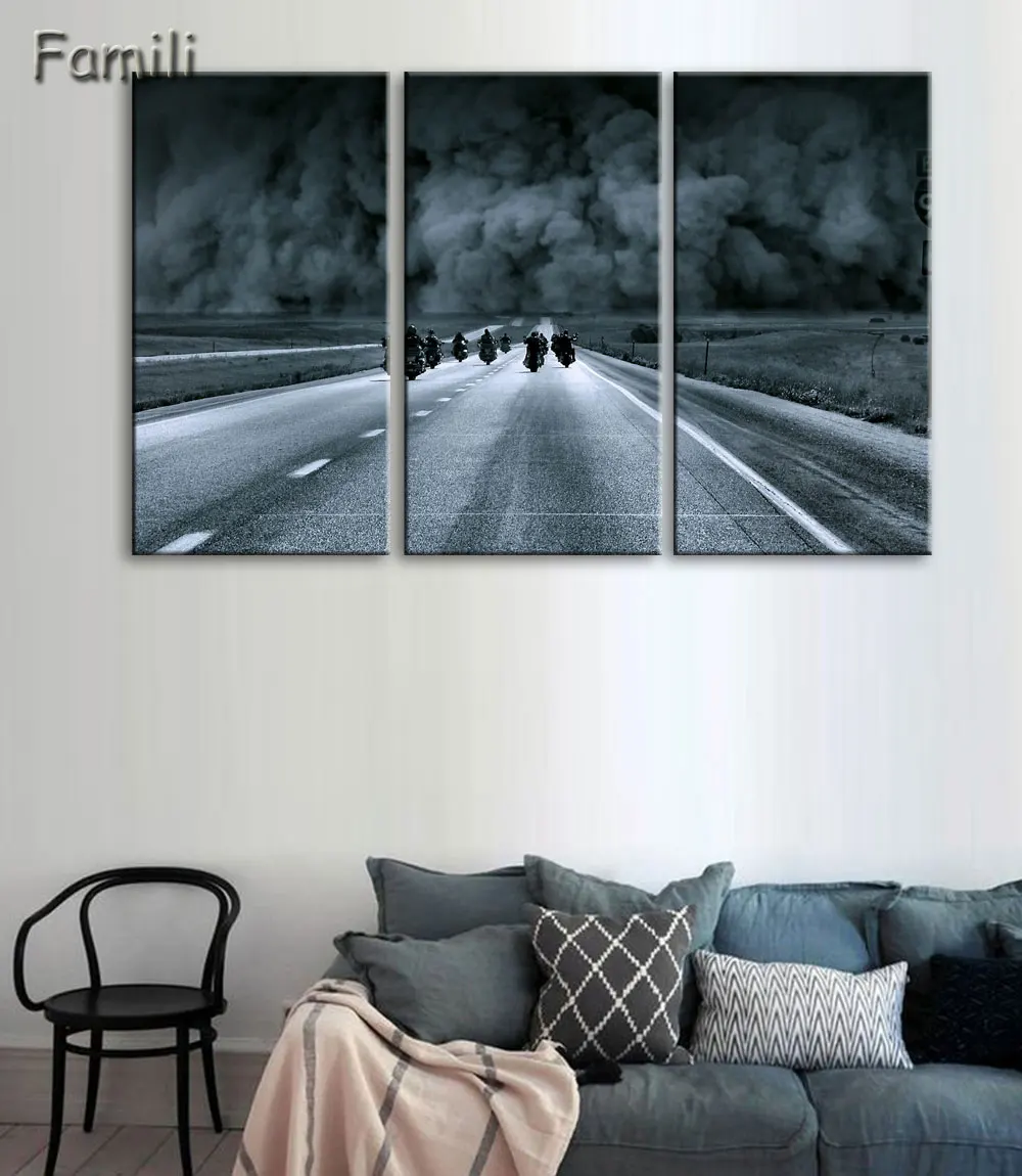 3 шт. декоративная настенная Картина на холсте снежная дорога|canvas painting|picture