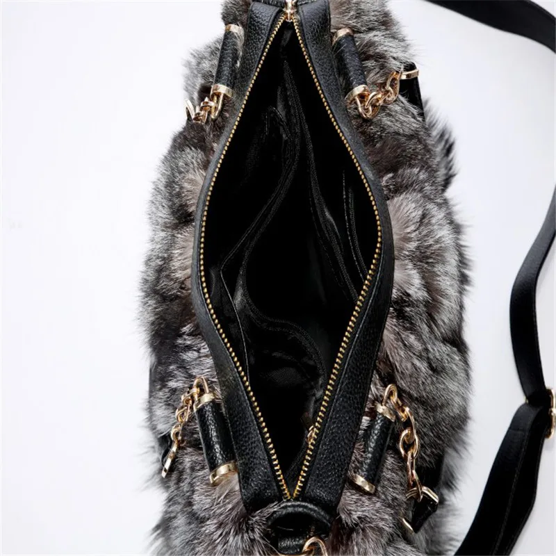 2019 зимняя модная новая сумка из лисьего меха Высококачественная мягкая плюшевая