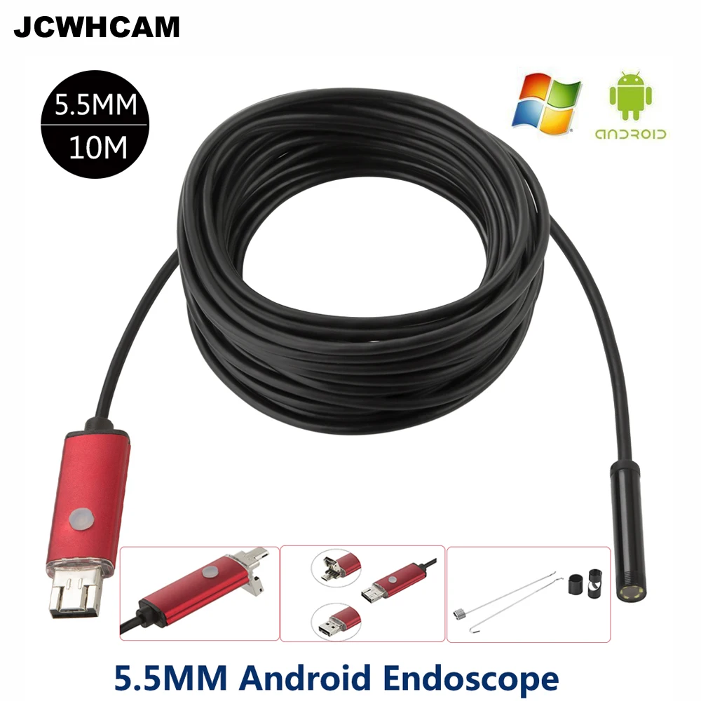 USB эндоскоп JCWHCAM камера Android объектив 5 мм HD 480P IP67 Водонепроницаемый Бороскоп|camera