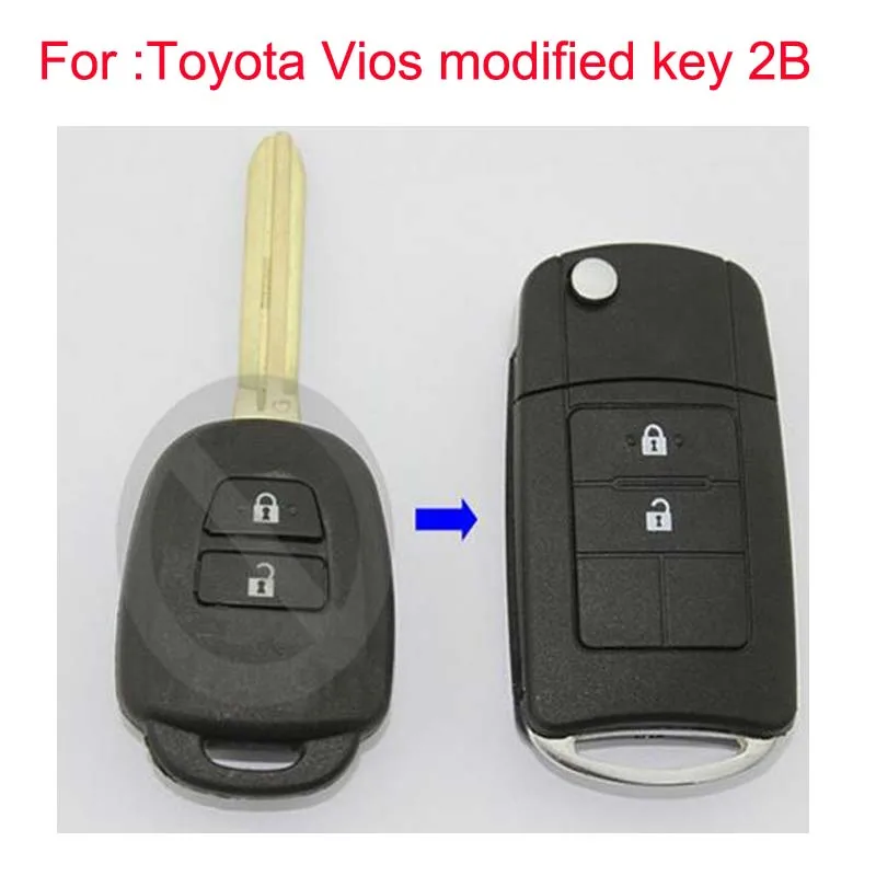 1 шт. Автомобильный ключ изменения удаленный ключевой shell 2 кнопки для Toyota Vios Camry