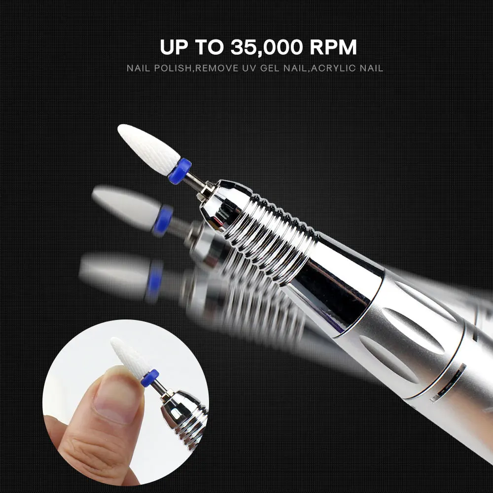 35000RPM Charging Portable Electric Manicure Drill Polishing Tool Set Nail Art Equipment Decorations for NailsLUGX 602 18W | Красота и