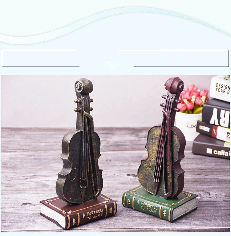 

1PC Resin Musical Instruments Violin Saxophone Model European Retro Nostalgia Coffee Shop Bar Home Decor Gifts Craf ML 008