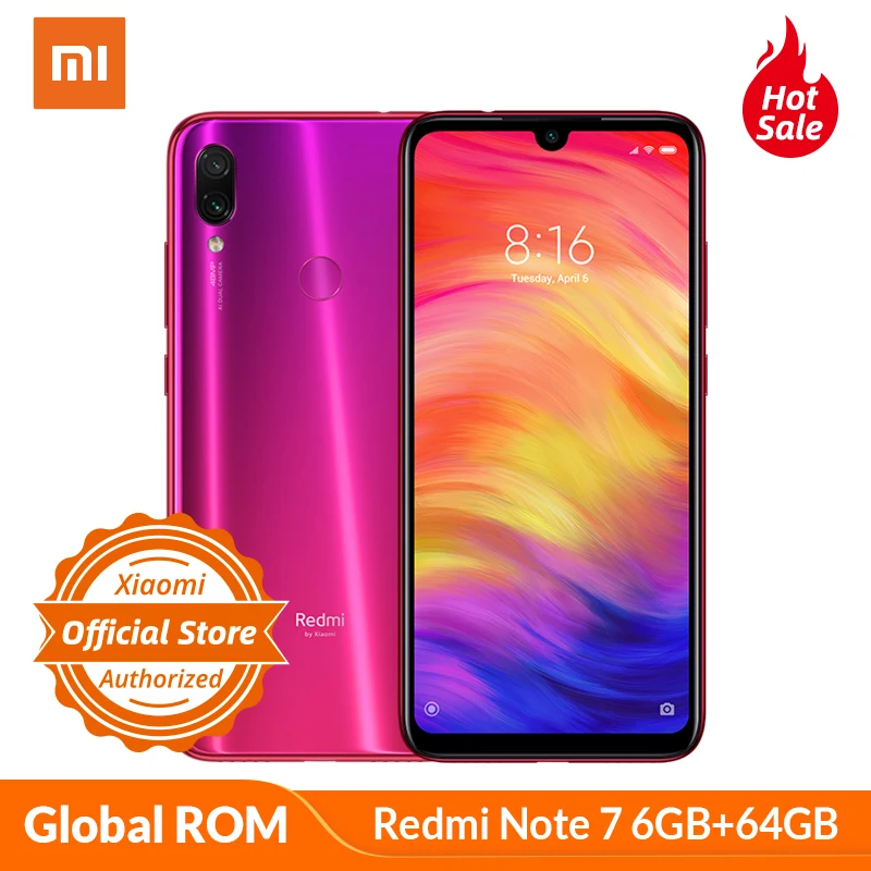 Мобильный телефон Xiaomi Redmi Note 7 Note7 с глобальной прошивкой 4 ГБ 64 Snapdragon 660 48MP двойная - Фото №1