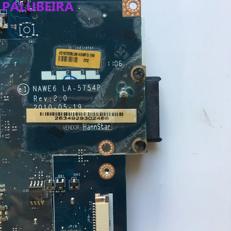 PALUBEIRA NAWE6 LA 5754P материнская плата для ноутбука Lenovo IdeaPad Z565 G565 протестированный