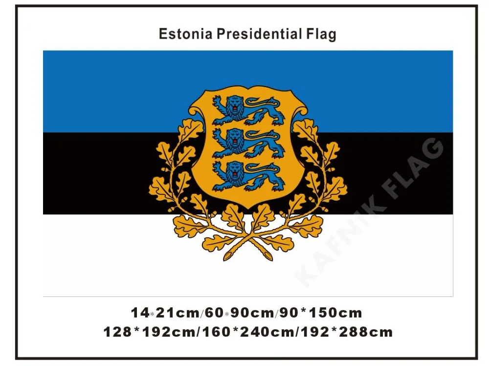 Флаг президентский KAFNIK Эстония 14*21 см/60*90 см/150x90 см (3x5 футов) /192*288 СМ