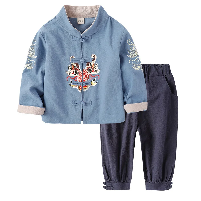 Children's Day Tangsuit Chinese Style Dragon Asian Clothes Baby Girl Boy Casual 2019 New Clothing Festival Outfist Kids Costume |