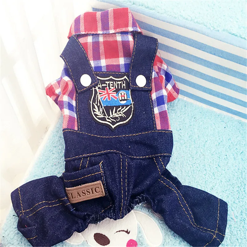Одежда для собак XS-XXL комбинезон костюмы джинсы брюки маленьких Shih Tzu комбинезоны