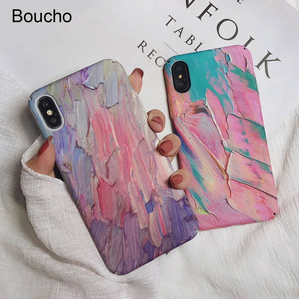 Boucho для iphone X задняя крышка цветная Художественная с акварельными чернилами