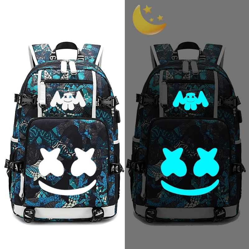 2019 школьные ранцы DJ Marshmellow новый стиль рюкзаки с USB зарядкой для студентов