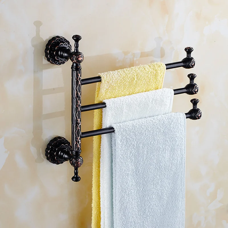 Price Portasciugamani Vintage montaggio a parete in ottone 3 6 barre attive ruota guida portasciugamani sciarpa vestire appendiabiti mensola bagno decorazione della casa