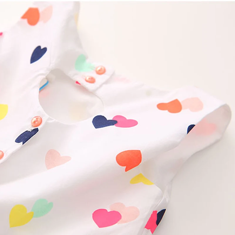 Baby Girl Dress Heart Print Summer Princess party Kids Clothing 2t-7 | Детская одежда и обувь