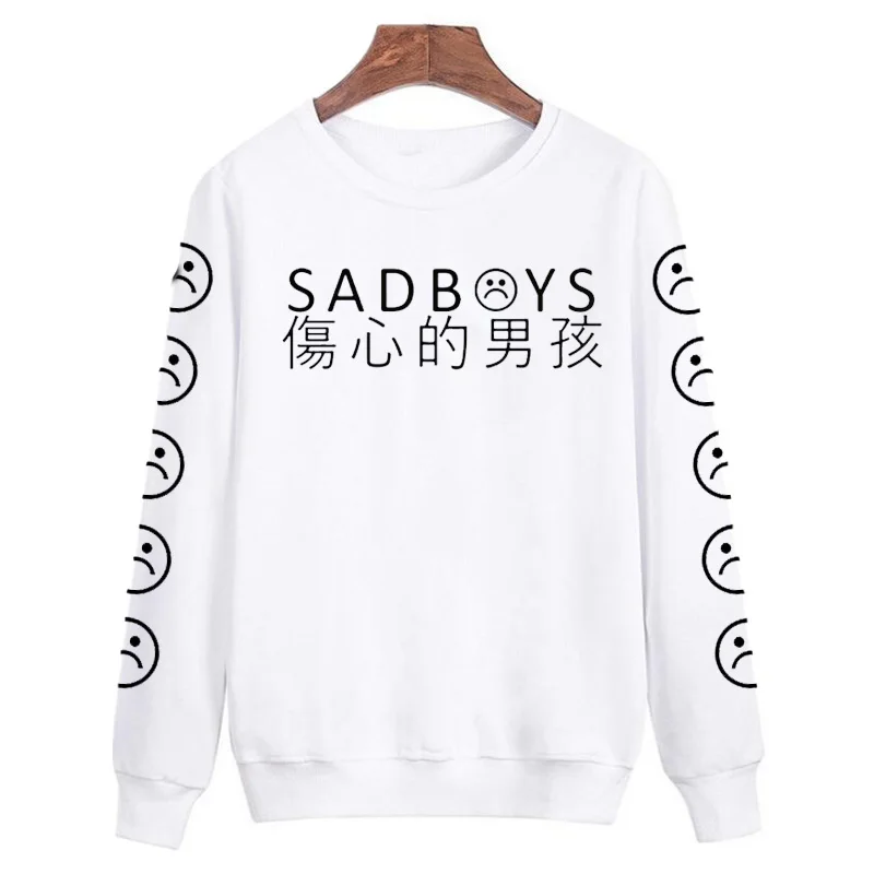 Sad Faces Толстовка для женщин и мужчин веселый Смайл рукава с принтом Tumblr Sad мальчики толстовки Толстовка