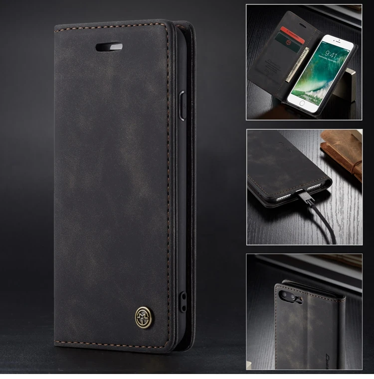 Ретро кожаный 360 магнитный чехол для Coque iPhone 7 Чехол-книжка для телефона чехол для iPhone 7 7 Plus Fundas