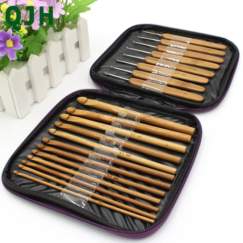 Бамбуковая пряжа QJH круглая и плоская 20 шт. 2 типа ручная работа крючком игла