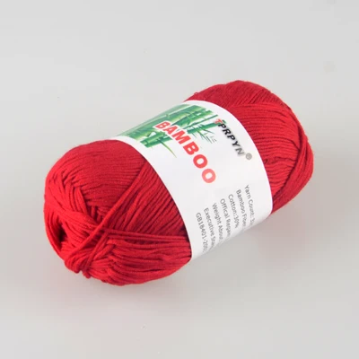25 red TPRPYN 500 г = 10 шт. мягкая гладкая натуральная бамбуковая хлопковая пряжа для ручного вязания, Детская хлопчатобумажная пряжа, вязаная спицами 2,25 мм - Цвет: 25 red