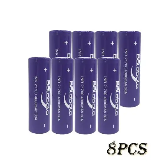 8pcs 21700 4000mah литиевая аккумуляторная батарея 30A батарея 3,7 V аккумуляторы высокой мощности для электрических инструментов PK INR21700-30T - Цвет: 8pcs
