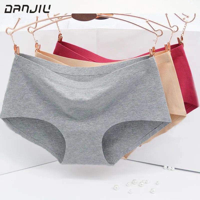 DANJIU бесшовное хлопковое женское нижнее белье однотонные сексуальные трусики