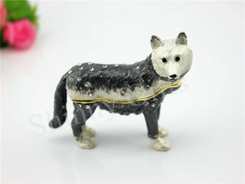 

Wild Animal Wolf Trinket Box Metal Gift Box Small Home Decor Bejeweled Gift Box Free Shipping