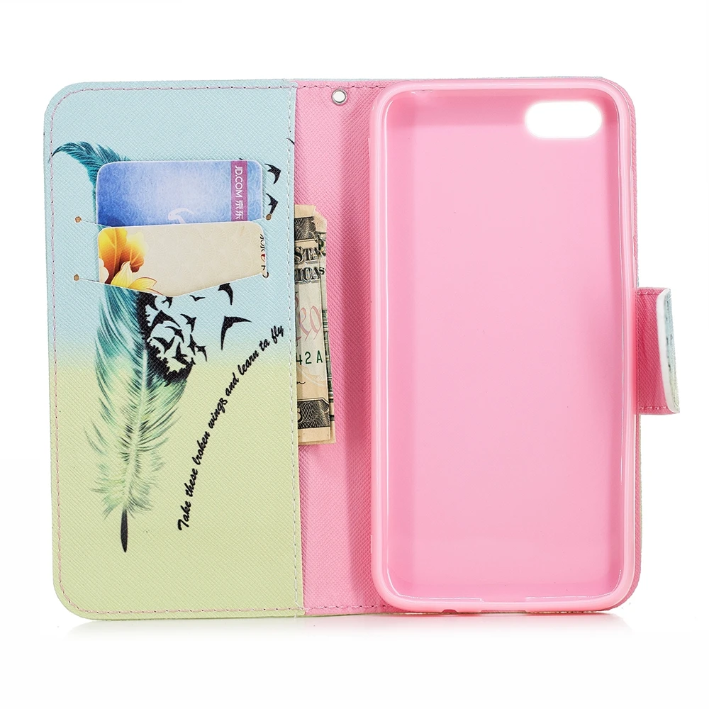 For Huawei Y5 Prime 2018 Wallet PU Leather folio Flip Case Cover Built-in Card Slots for | Мобильные телефоны и