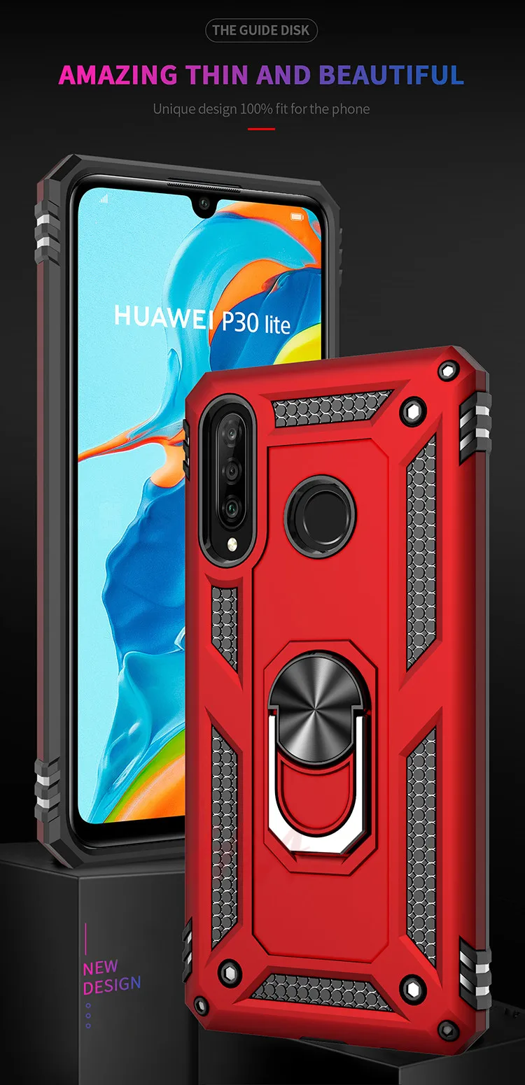 H& A противоударный защитный чехол для Xiaomi Redmi 7 Note 7 Pro Чехол для телефона для huawei P30 Lite Pro P Smart автомобильный держатель Чехол с кольцом