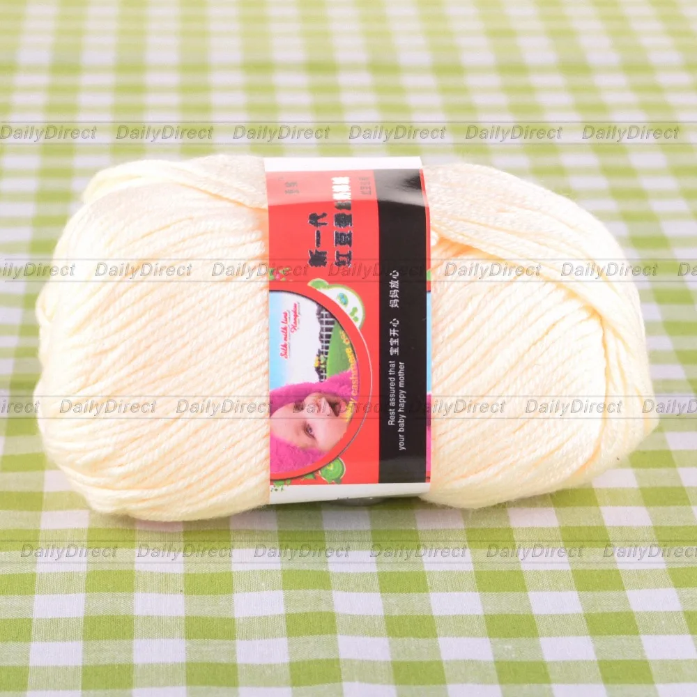 Мягкая молочная хлопчатобумажная пряжа из шелкового волокна 1 76 унции/50 г для