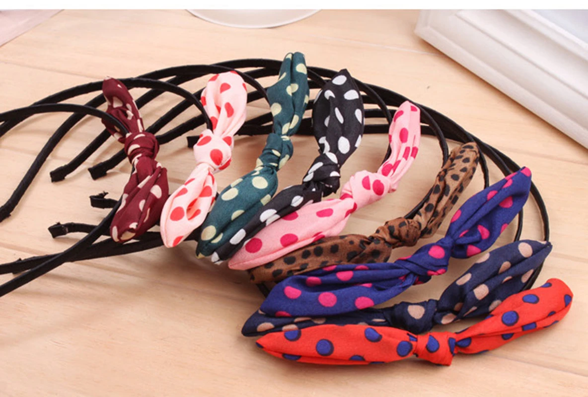 Головной убор в горошек с бантом для девушек аксессуары вечерние|hair accessories|party hair