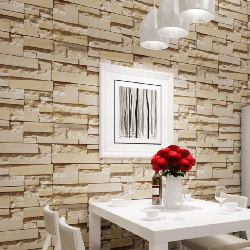 10 м обои 3D кирпич камень натуральный цвет Сланец Открытый деревенский вид серый