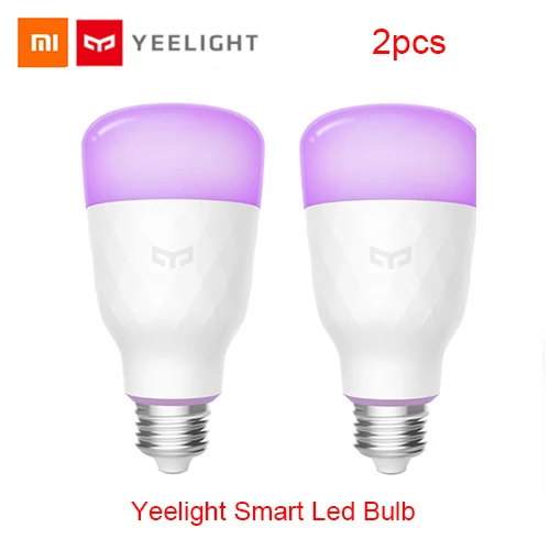 2pcs yeelight lamp XiaoMi aqara комплекты умного дома шлюз концентратор Датчик Двери человеческого тела беспроводной переключатель Температура Влажность Датчик воды Apple homekit - Цвет: 2pcs yeelight lamp