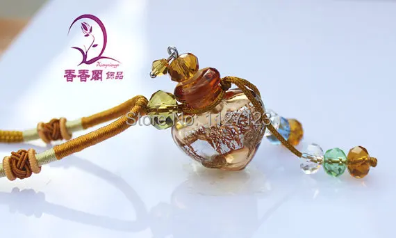 Бесплатная доставка! Ожерелье из муранского желтого стекла с диффузором и