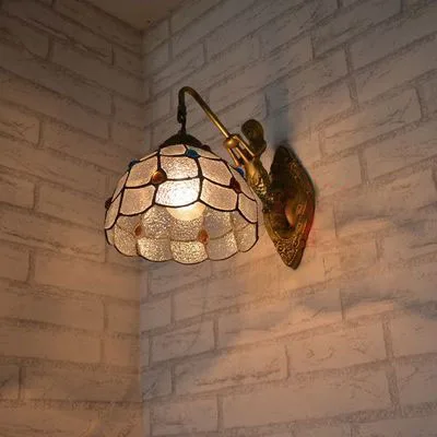 Simple modern European style wall lamp Tiffany bedside bedroom mirror bathroom Mermaid peacock tail | Лампы и освещение