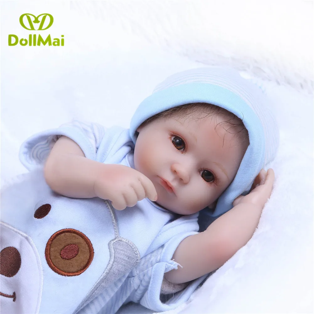 Кукла reborn для мальчиков Kawaii 40 см силиконовая кукла с голубой собачкой бутылочка