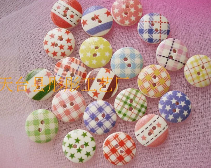 Новый скрапбукинга массовых деревянные смешанные живопись кнопки для судов