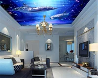 beibehang custom fashion wall paper fantasy underwater world ceiling interior decoration background papel de parede 3d wallpaper