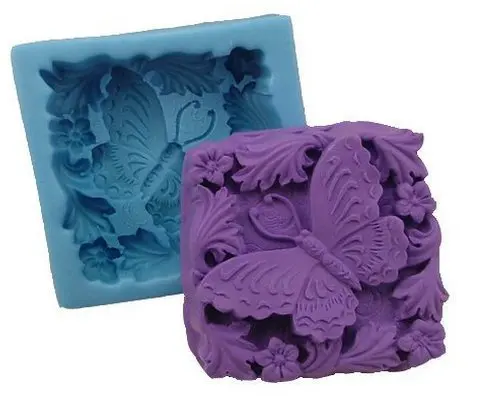 Квадратная силиконовая форма для мыла в виде 3d бабочки шоколада свечи сделай сам