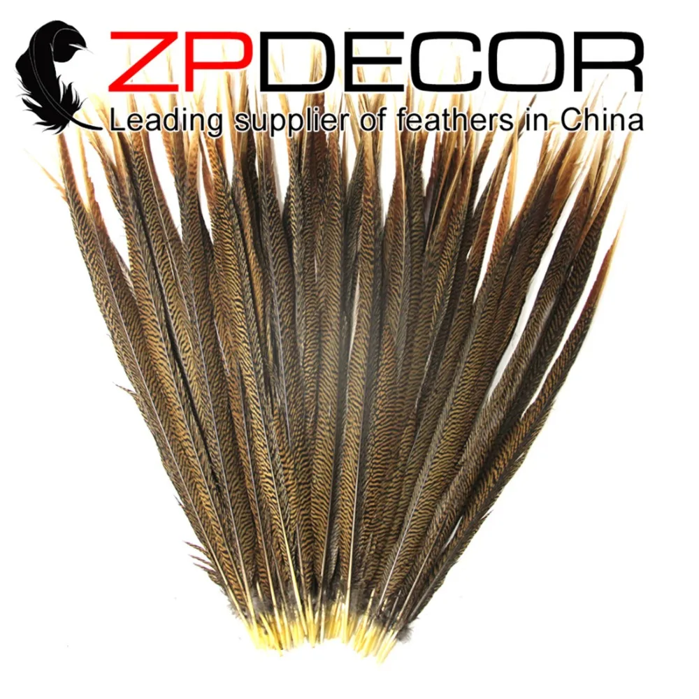 

ZPDECOR 65-70 см (26-28 дюймов) 50 шт. ручная работа крашеные натуральные длинные золотые перья из хвоста фазана для карнавала