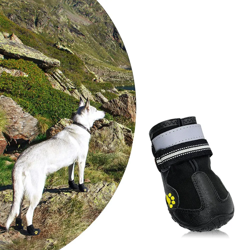 New Reflective Waterproof Dog Pet Shoes Rubber Boot Outdoor Sport Rain Snow Boots For Pug Small Medium Large Dogs | Дом и сад