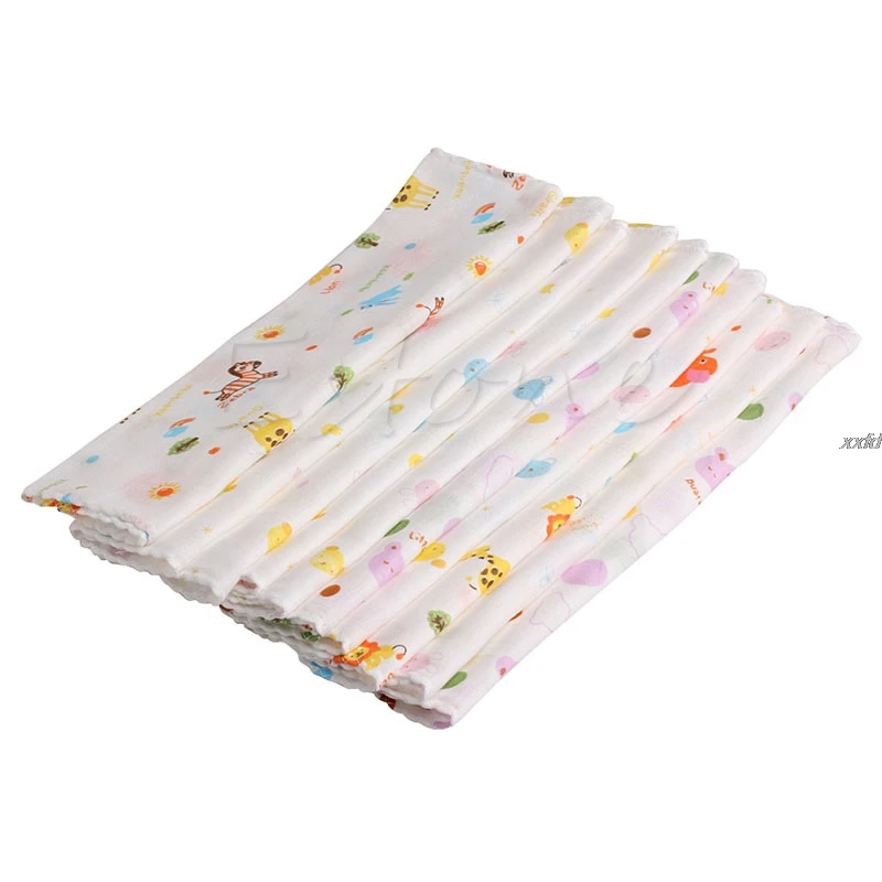 

10Pcs Baby Bibs Baby Gauze Muslin Cotton Bath Wash Handkerchief Towel Drop shipping
