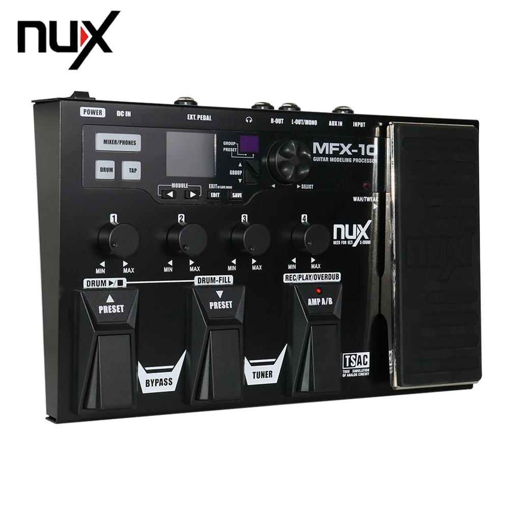 NUX MFX 10 ЖК дисплей Дисплей моделирование Гитарный процессор эффектов Педаль