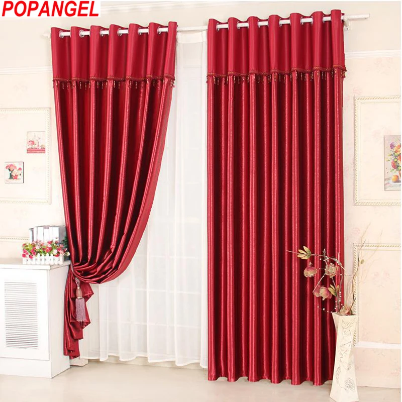 Популярные затемняющие оконные шторы Popangel для гостиной из полиэстера с