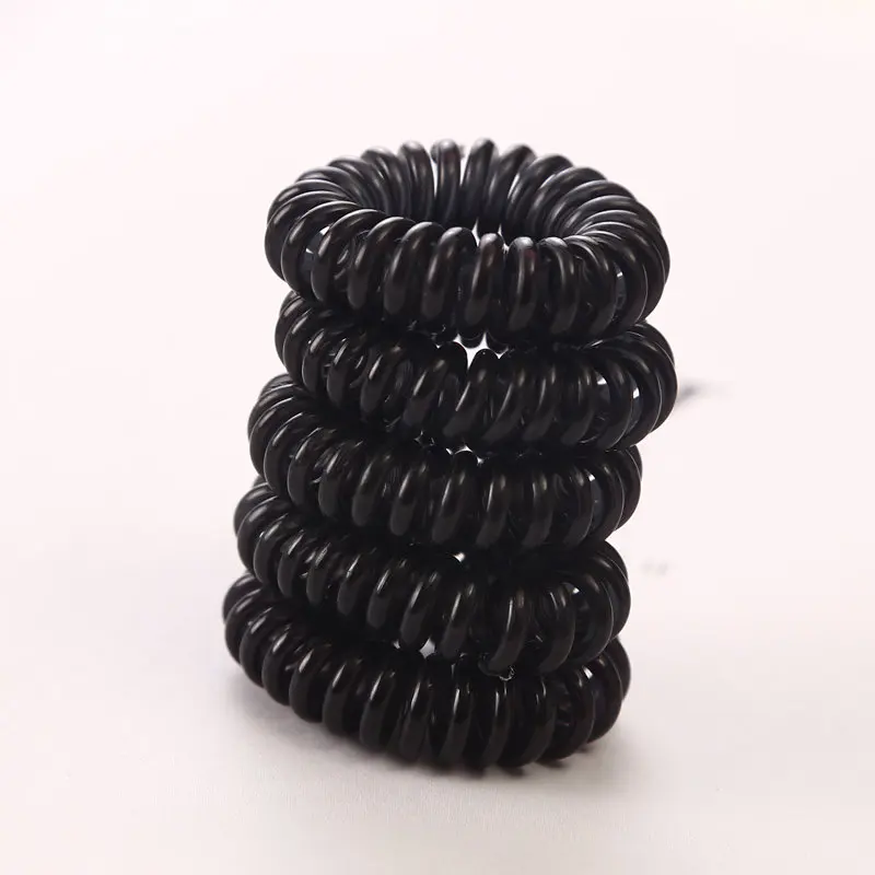 10PCS Black 10 шт./лот, 3 см, маленькие веревки для волос, прозрачные цветные эластичные резинки для волос для девочек, детский конский хвост, держатель, резинка, аксессуары для волос - Цвет: 10PCS Black
