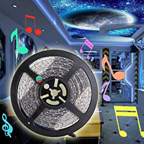 Светодиодный ленточный светильник SMD 2835 RGB 5 м/10 м Полоска датчик звука гибкая