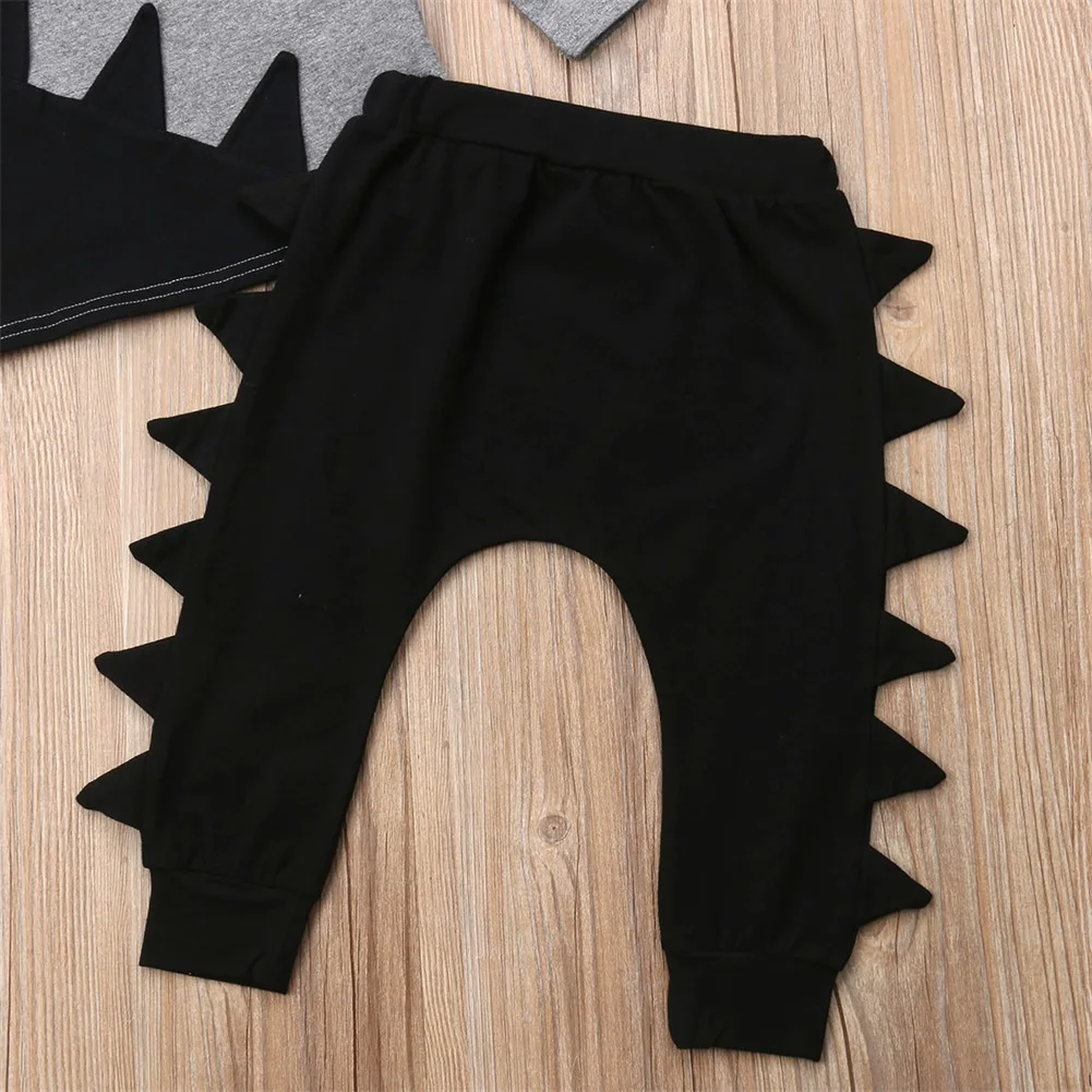 2018 Brand New Casual Toddler Kids Baby Boys Dinosaur Autumn Outfits Long Sleeves Pullover Tops Pants 2Pcs Set Clothes 0-4T |
