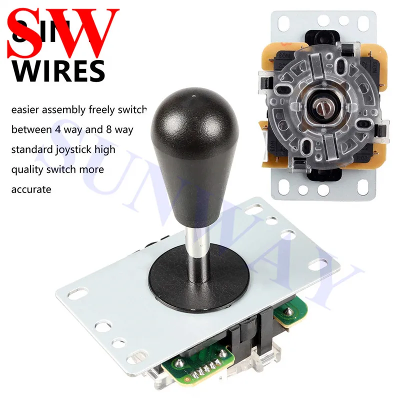 DIY Arcade Joystick with Oval Balltop 1 Players Kits + 10PCS Illuminated Buttons 1PCS LED USB Encoder+10PCS Cables | Электроника