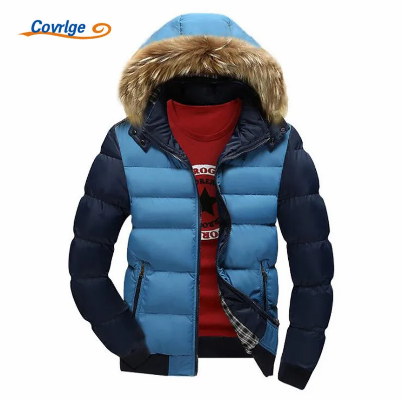 Covrlge Brand Parkas Outwear Spring Autumn Jacket Men Windproof Hood Jacket Fashion Men Warm Casual Jackets Large Size MWM006