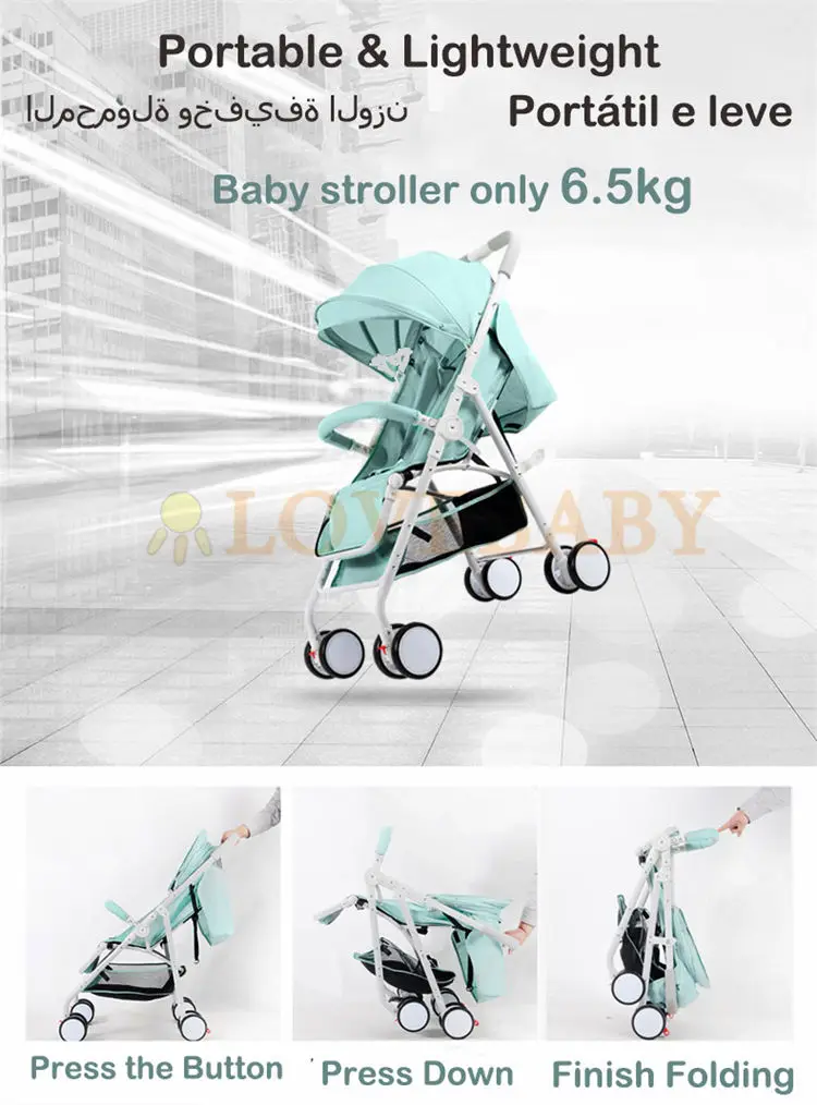 IIILOVEBABY детская коляска 2 в 1 детская коляска Легкая Складная