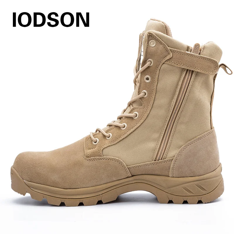 

IODSON Outdoor Military Tactical Combat Boots Men's Shoes Work And Safety Shoes Army Training Desert Boat