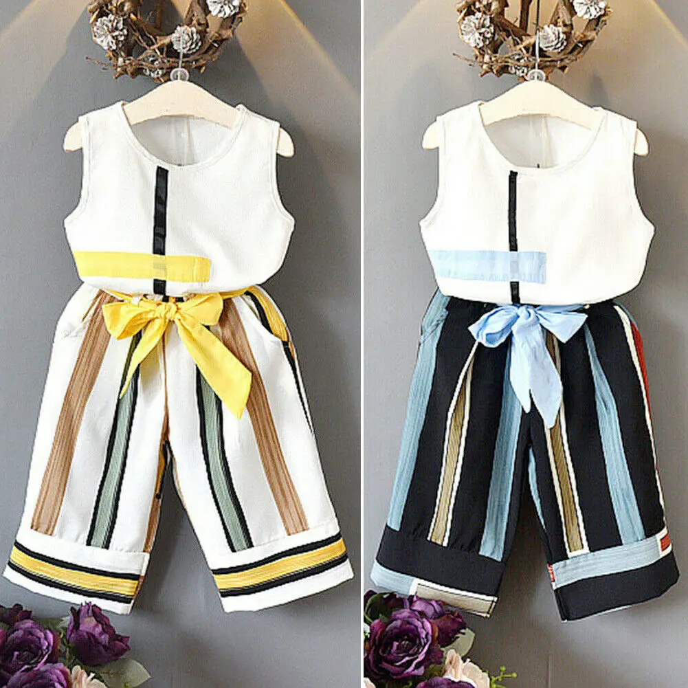 Одежда в полоску для маленьких детей летняя одежда девочек шифоновая Футболка