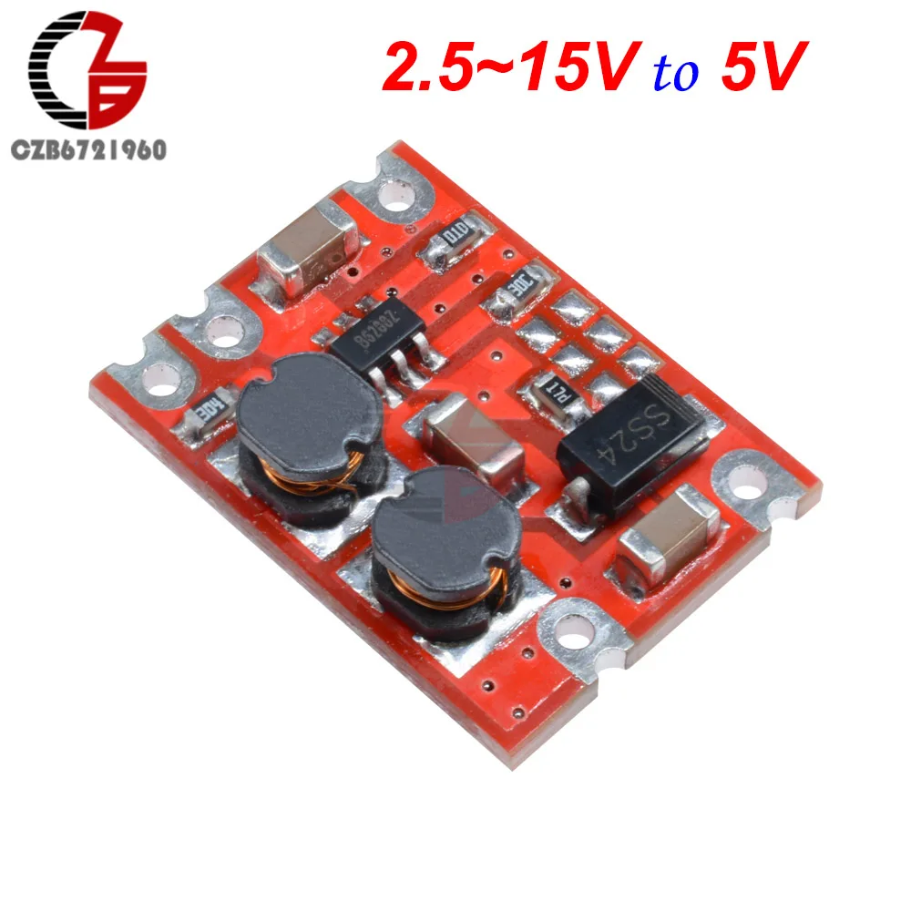 5V DC-DC модуль преобразователя с автоматическим повышением напряжения постоянного тока 2,5-15 В постоянного тока 3,3 В 4,2 в 5 в 9 в 12 В понижающий регулятор напряжения инвертор питания - Цвет: 5V