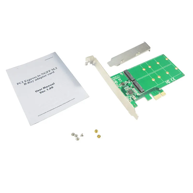 Добавьте на карточках мини PCIE для M2 адаптер M.2 NGFF PCI Express PCIE X1 Универсальный адаптер с двойным Порты и разъёмы B ключ-карта Sup Порты и разъёмы s 2230 2242 2260 2280 M2 SSD